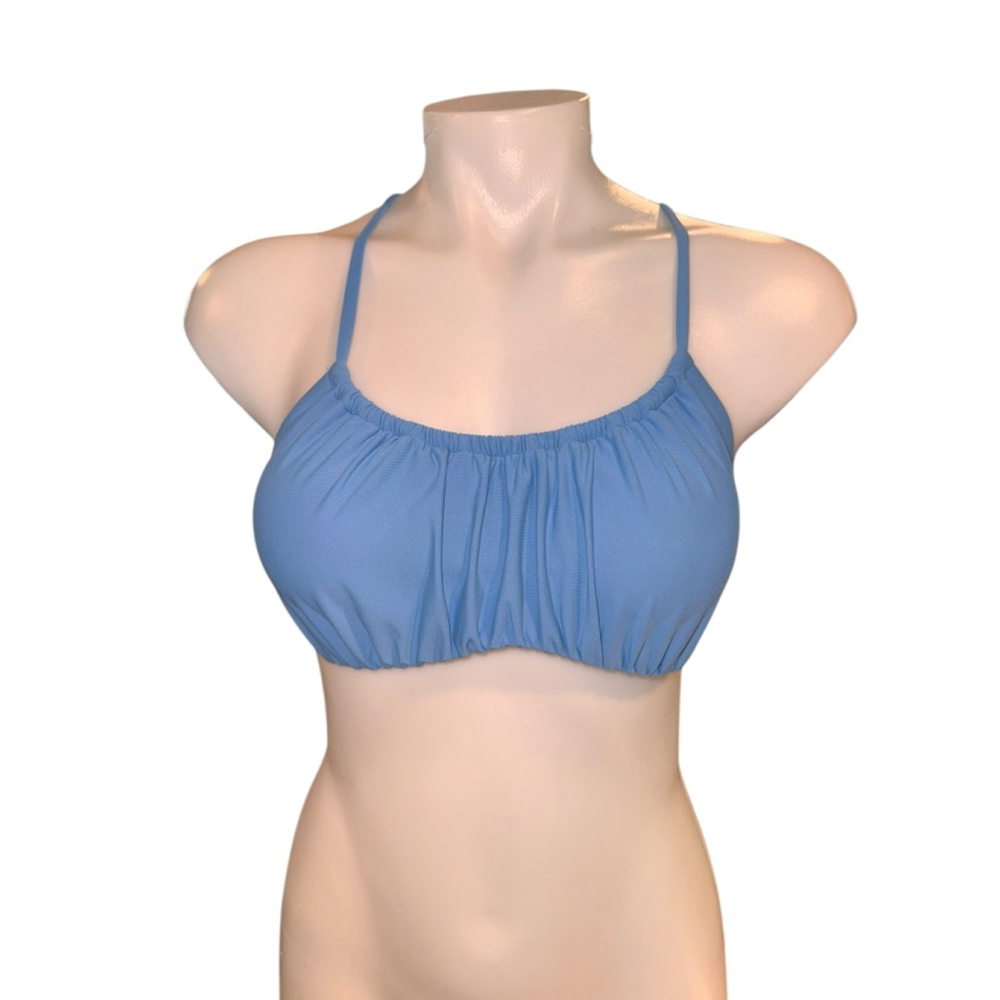 Women's CALIA Scrunch Tie Back Bikini Top S Blue